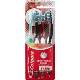 Colgate Toothbrush 360 Advanced Optic White Soft 4 Pack