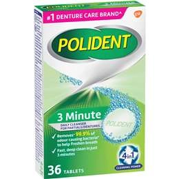 Polident 3 Minute Daily Cleanser For Dentures And Partials 36 Pack