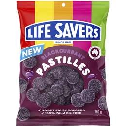 Lifesavers Blackcurrant Pastilles  180g