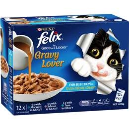 Felix Gravy Lover Fish Selection Cat Food 85g X 12 Pack