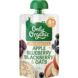 Only Organic Apple Blueberry Blackberry & Oats 120g