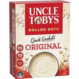 Uncle Tobys Oats Quick Sachets Original Porridge 340g