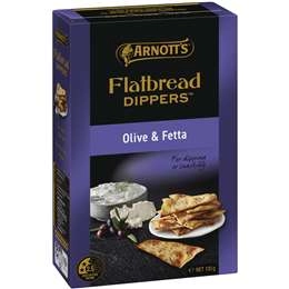 Arnott's Flatbread Dippers Olive & Fetta Crackers 130g