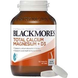 Blackmores Total Calcium Magnesium + D3 Bone Health Vitamin Tablets 125 Pack