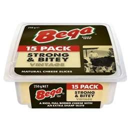 Bega Cheese Slices Strong & Bitey Vintage 250g