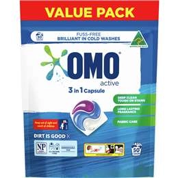 Omo Active Laundry Capsules 3-in-1  50 Pack