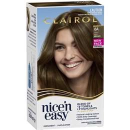 Clairol Nice 'n Easy Permanent 6a Light Ash Brown Hair Colour Each