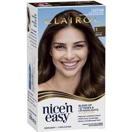 Clairol Nice 'n Easy Permanent 5 Medium Brown Hair Colour Each