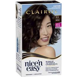 Clairol Nice 'n Easy Permanent 3.5 Darkest Brown Hair Colour Each