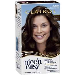 Clairol Nice 'n Easy Permanent 4 Dark Brown Hair Colour Each