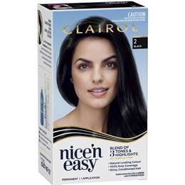 Clairol Nice 'n Easy Permanent 2 Black Hair Colour Each