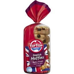 Tip Top Bakery English Muffins Fruit 6 Pack