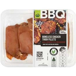 Woolworths Bbq Boneless Thigh Fillets With Japanese Style Marinade 500g