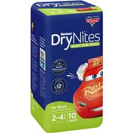 Huggies Drynites Night Time Pants For Boys 2-4 Years (13-20kg) 10 Pack