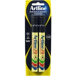 Artline Permanent Marker Black 70mm 2 Pack