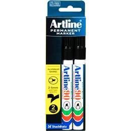 Artline Permanent Marker Black 90mm 2 Pack