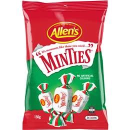 Allen's Minties Mint Chewy Lollies Bag 150g