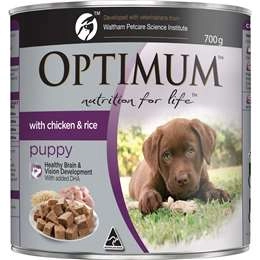 Optimum Puppy Wet Dog Food With Chicken & Rice Can 700g