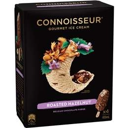 Connoisseur Roasted Hazelnut Ice Cream 4 Pack