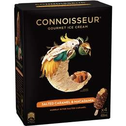 Connoisseur Salted Caramel & Macadamia Ice Cream 4 Pack