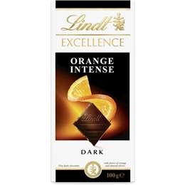 Lindt Excellence Dark Chocolate Orange Intense 100g Block