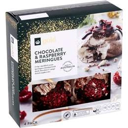 Woolworths Gold Chocolate & Raspberry Meringues 4 Pack