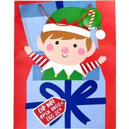 Christmas Gift Bag Elf Jumbo  Each