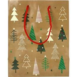 Christmas Gift Bag Tree Modern Medium Each