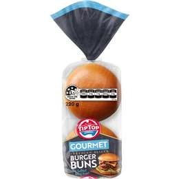 Tip Top Gourmet Burger Buns Bbq Bread Rolls Bakery 4 Pack