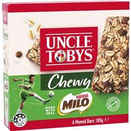 Uncle Tobys Nestle Milo Chewy Muesli Bars 6 Pack