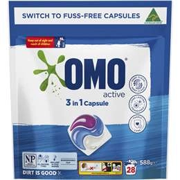 Omo Active Laundry Capsules 3-in-1  28 Pack