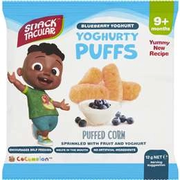 Snacktacular Yoghurty Puffs Puffed Corn Blueberry Yoghurt 9+ Months 12g