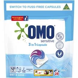 Omo Sensitive Laundry Capsules 3-in-1 28 Pack