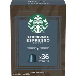 Starbucks By Nespresso Espresso Roast Coffee Pods Capsules 36 Pack