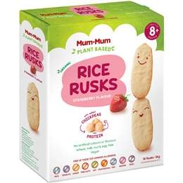 Baby Mum-mum Rice Rusks Strawberry  18 Pack