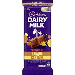 Cadbury Snack Banana & Caramel Chocolate Block 180g