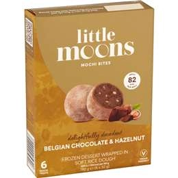  Little Moons Belgian Chocolate & Hazelnut Frozen Mochi Bites 6 Pack