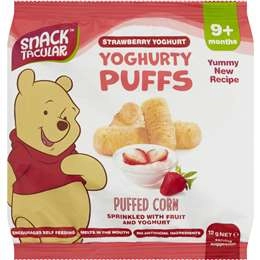 Snacktacular Yoghurty Puffs Puffed Corn Strawberry Yoghurt 9+ Months 12g