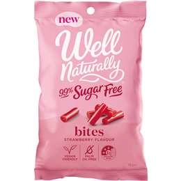 Well Naturally 99% Sugar Free Bites Strawberry 110g