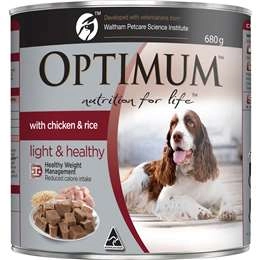 Optimum Adult Weight Control Wet Dog Food With Chicken & Rice Can 680g