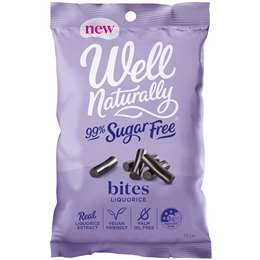 Well Naturally 99% Sugar Free Bites Liquorice  110g