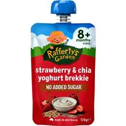 Rafferty's Garden Strawberry & Chia Yoghurt Brekkie Baby Food 8+ Months 120g