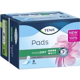 Tena Pads Instadry Long Length  8 Pack