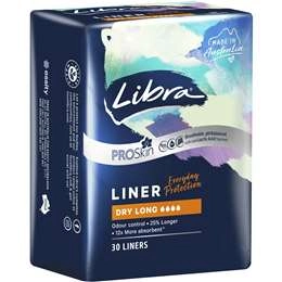 Libra Pro Skin Liners Dry Long  30 Pack