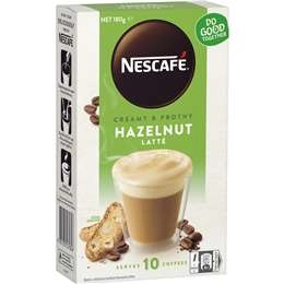 Nescafe Hazelnut Latte Coffee Sachets 10 Pack