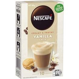 Nescafe Vanilla Latte Coffee Sachets 10 Pack