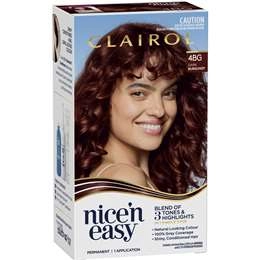 Clairol Nice 'n Easy Permanent 4bg Dark Burgundy Hair Colour Each