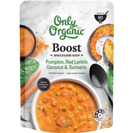 Only Organic Boost Soup Pumpkin Red Lentils Coconut & Turmeric 320g