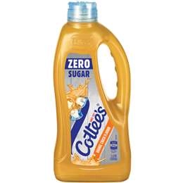 Cottee's Zero Sugar Cordial Orange Cordial Orange Crush Bottle 1l