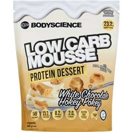 Bsc Low Carb Mousse Protein Powder Dessert White Choc Hokey Pokey 400g